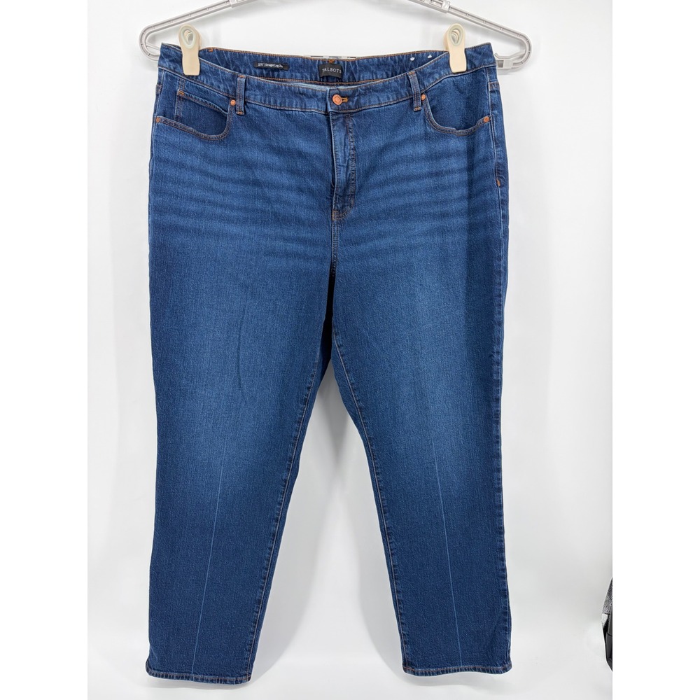Talbots Womens 22W Blue Straight Leg Ramona Wash Stretch Denim Jeans